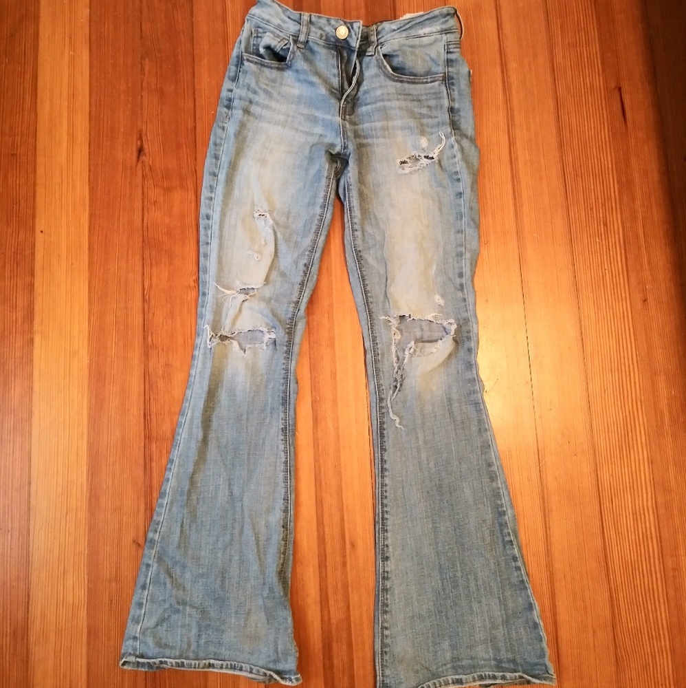 American Eagle Hi Rise Artist Bell Bottoms